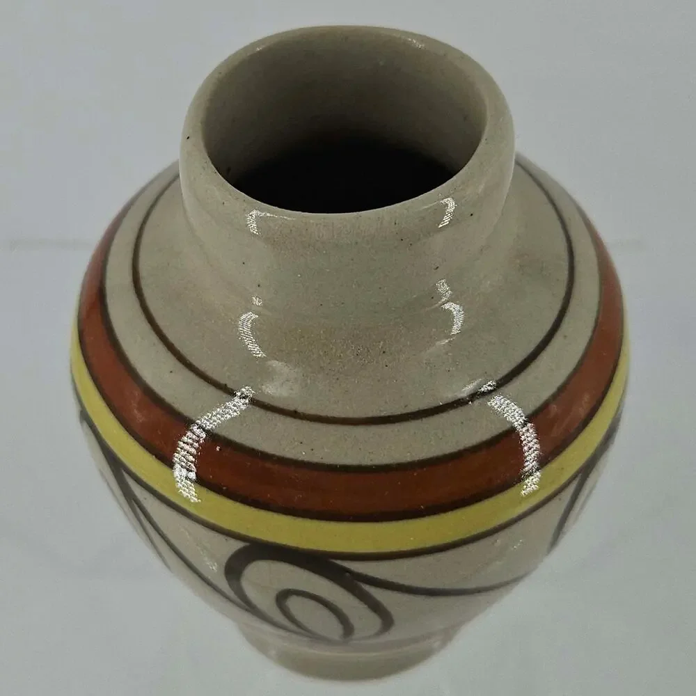 Vintage vase Hand painted Crafted pottery European